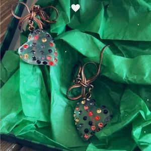 Betsy Johnson multi color heart earrings